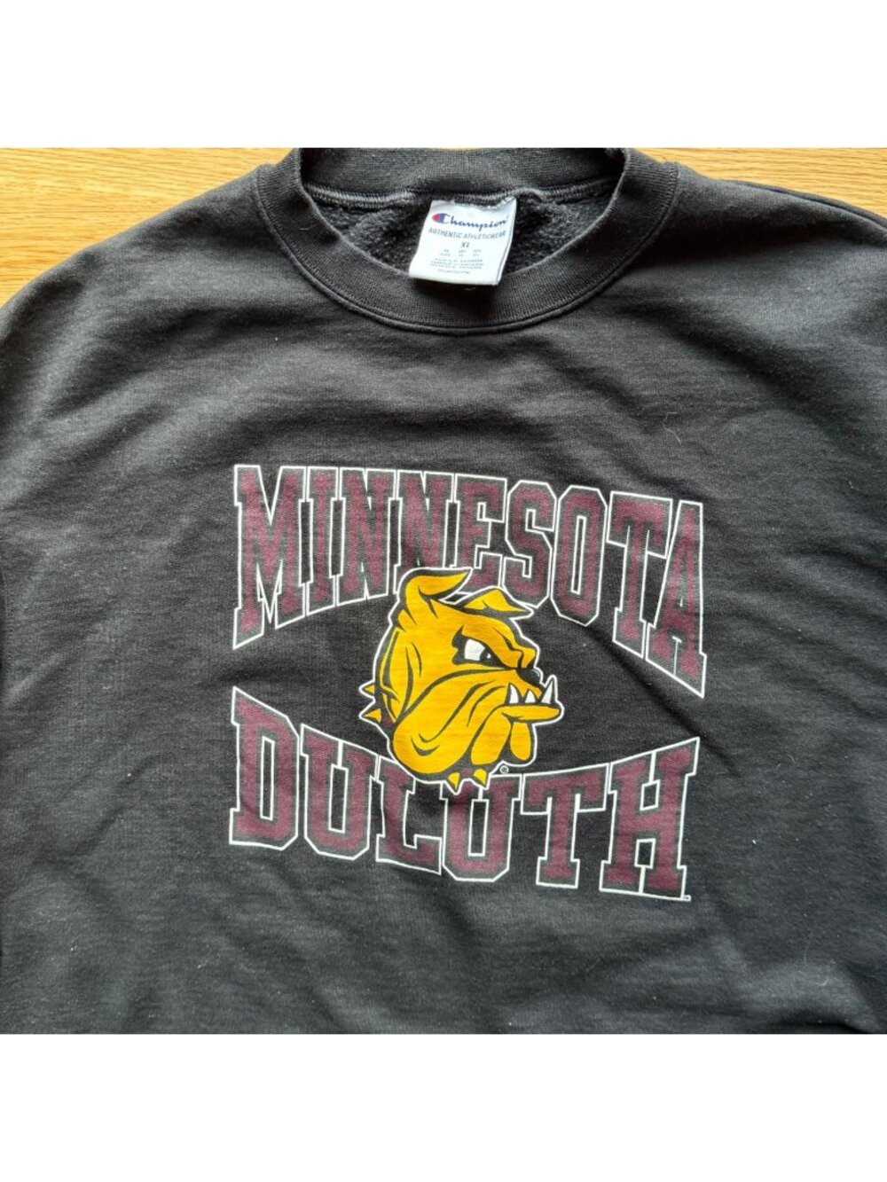 Champion Black Minnesota Duluth Sweatshirt XL Crewneck Cotton/Poly Blend